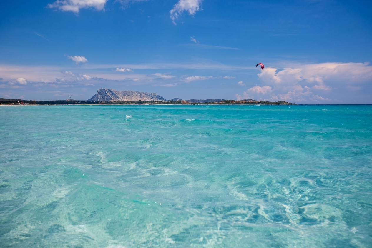 Il mare turchese de La Cinta con vista su Tavolara